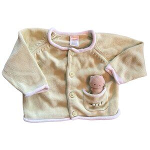 Gymboree Sweet Pea Embroidered Attached Squirrel Plush Cardigan 6-12 Months